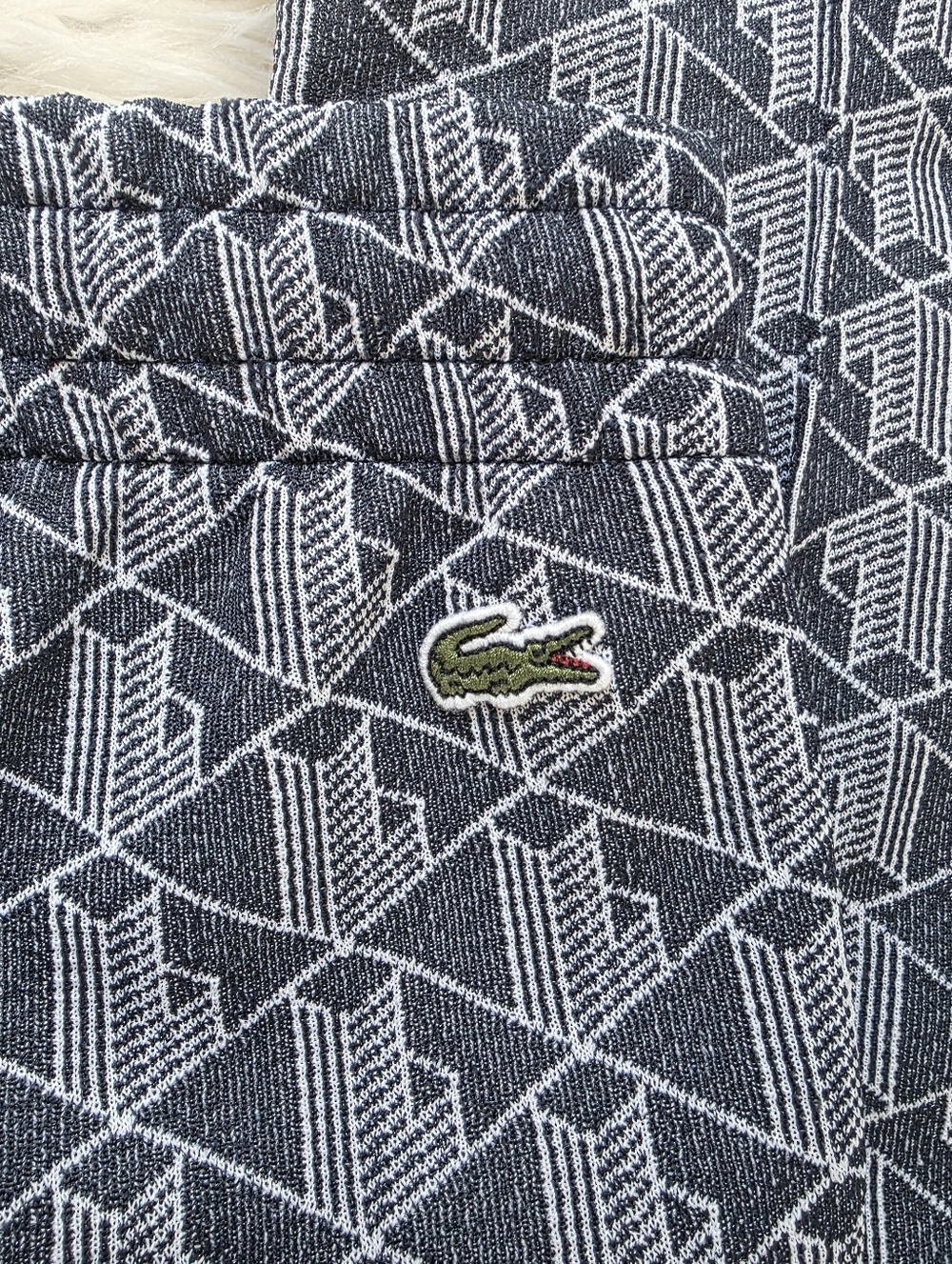 Lacoste Blue Patterned Track Pants with Side Stripes - Picture 7 of 15